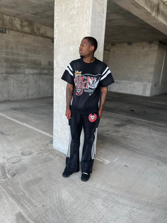 “Rich World” Flare Jogging Pants