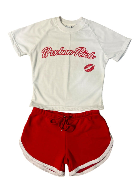 Red "Rich Girl" Women's Set